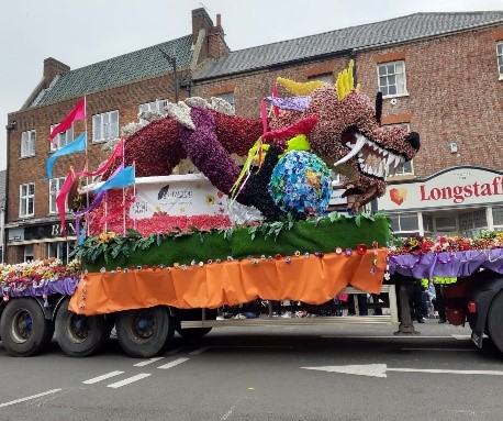 Floats at the Spalding flower festival